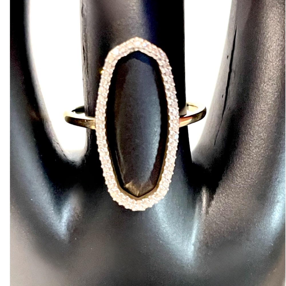 Kendra Scott Dani 14k Yellow Gold Open Ring in White Diamond Size 8